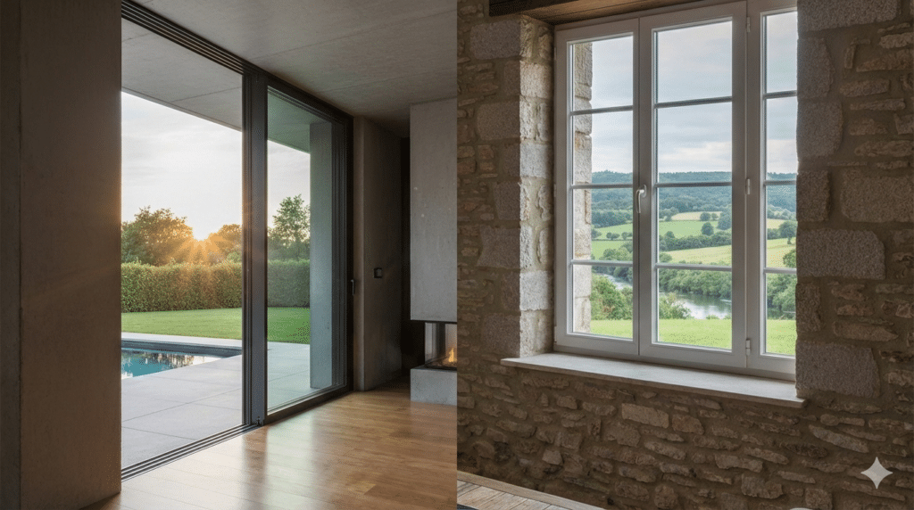 Baie vitrée alu vs pvc