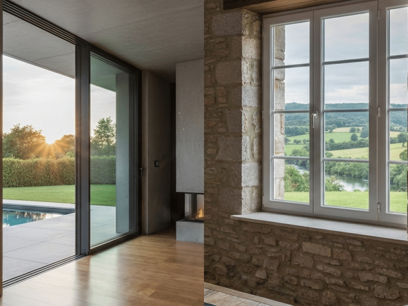 Baie vitrée alu vs pvc